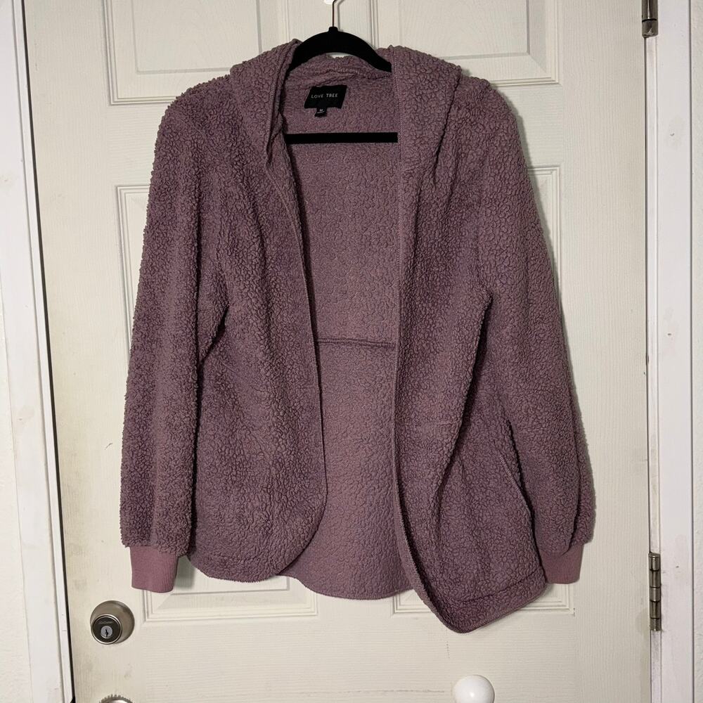 Love Tree Purple Cardigan Style Jacket Sz Medium